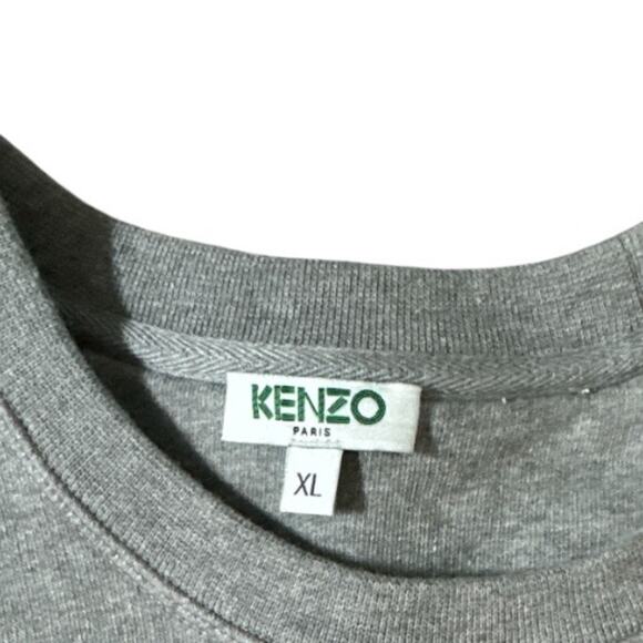 Kenzo Paris All Seeing Eye Gray Heather Cotton Slim Sweatshirt - Picture 2 of 7